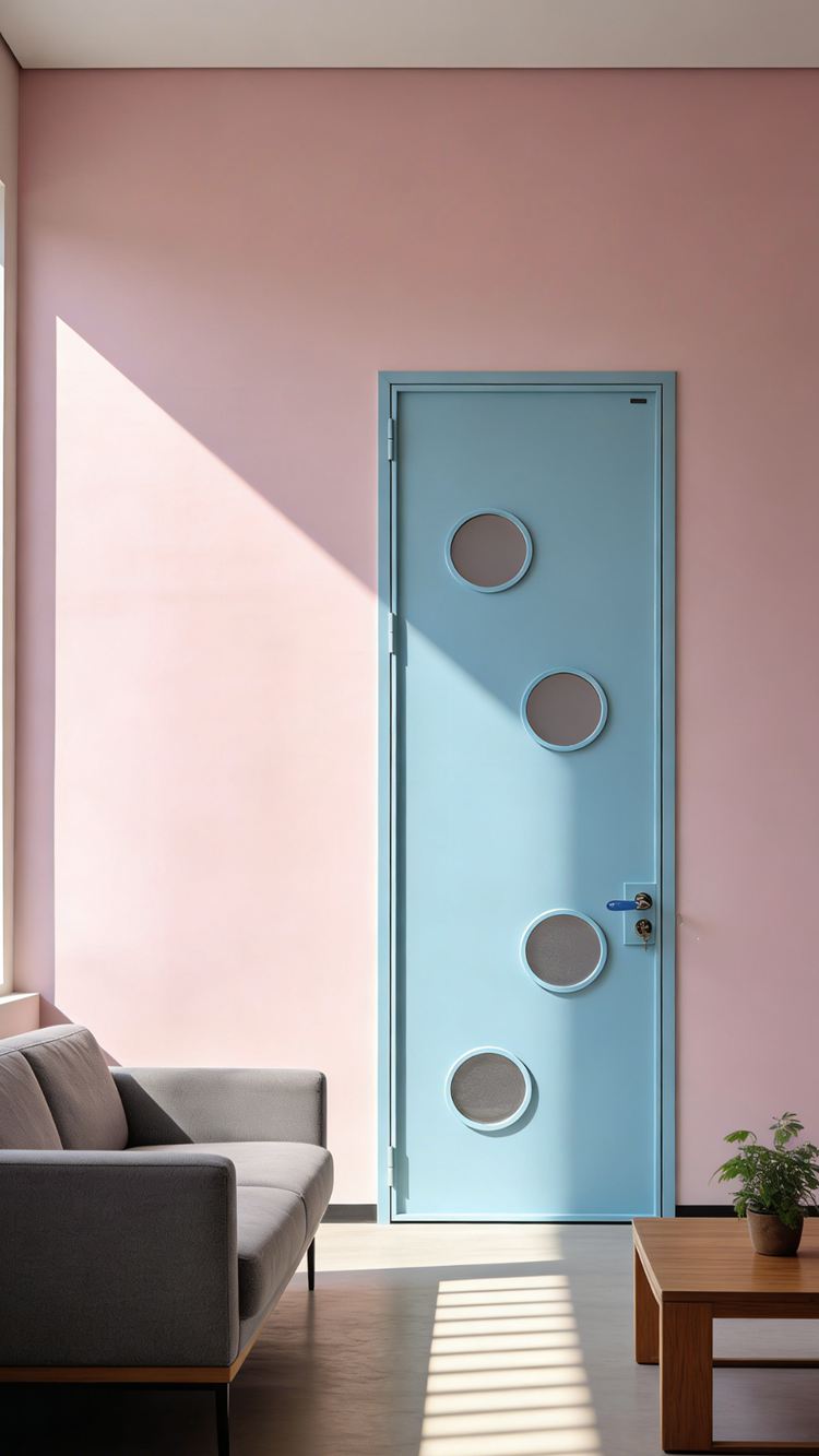 色彩平开门